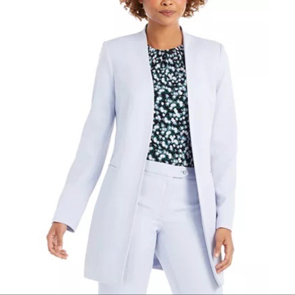 Calvin Klein Open Front Herringbone Topper Jacket